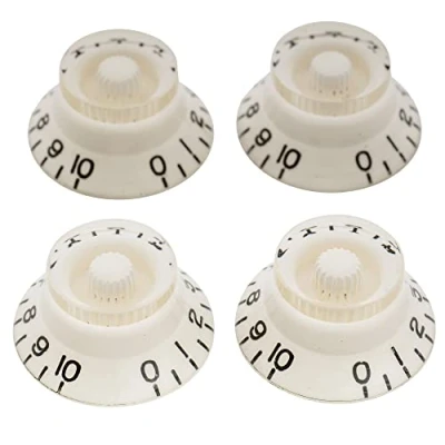 Afbeelding van Musiclily Pro Metrisch 18 Tandjes Gitaarknop Belmodel voor Les Paul Stijl Elektrische Gitaar, Wit (4 Stuks)