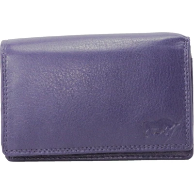 Afbeelding van Compacte Leren Dames Portemonnee Donkerpaars RFID Ideale Anti Skim Leer