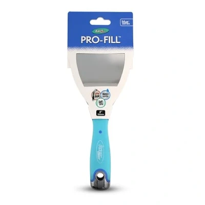 Afbeelding van Axus Decor Roestvrij staal flexibel vulmes 100 mm, plamuurmes voor professionele en doe het zelf projecten anti roest mes rubberen handvat