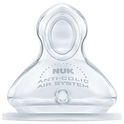 Afbeelding van NUK 10124014 First Choice+ Anti Colic drinkzuiger, siliconen, geschikt voor grenen vorm M melk (0 6 maanden)