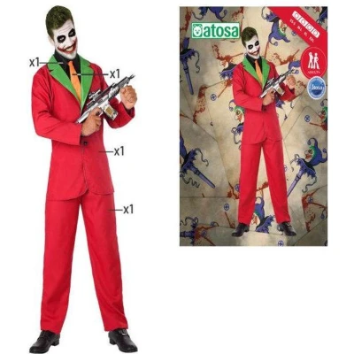 Afbeelding van Kostuums voor Volwassenen Rood Clown Joker Maat XL