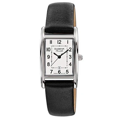 Afbeelding van Dugena dames kwarts horloge, zwart/zilver, Schwarz/Silber, Leren armband