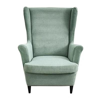 Afbeelding van CHNSHOME Wing stoel slipcovers wingback fauteuil covers 2 stuks stretch vleugel stoelhoezen voor fauteuils Cypress groen