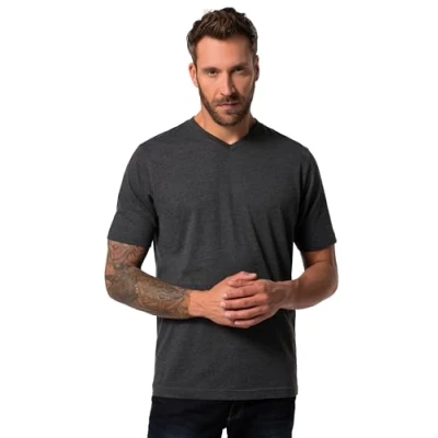 Afbeelding van JP1880 AUS Vausschnitt Tshirt basic, Heren, Maat: XL, Charcoal gray melange