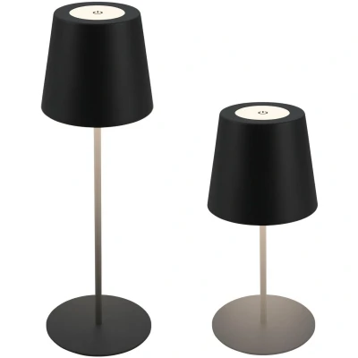 Afbeelding van B.K.Licht Oplaadbare Tafellamp IP44 draadloos met batterij dimbaar buitenlamp camptinglamp 31 x 10.5cm zwar