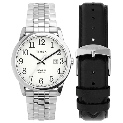 Afbeelding van Timex Easy Reader Classic TWG063200 herenhorloge met 38 mm roestvrijstalen band, Zilver toon, armband