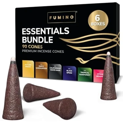 Afbeelding van Fumino® Frisse Wierook Kegels Multipack Bundel 6 Dozen 120 Masala Agarbatti Joss Geur Aroma voor Ontspanning en Meditatie, Huis Woningdecoratie