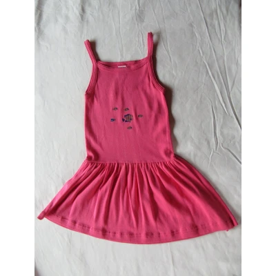 Afbeelding van petit bateau , jurk strandkleedje fuchia vissen 4 jaar 102