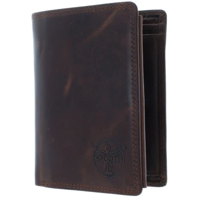 Afbeelding van CHIEMSEE Leren Portemonnee Dalian Wallet With Flap Brown Bruine