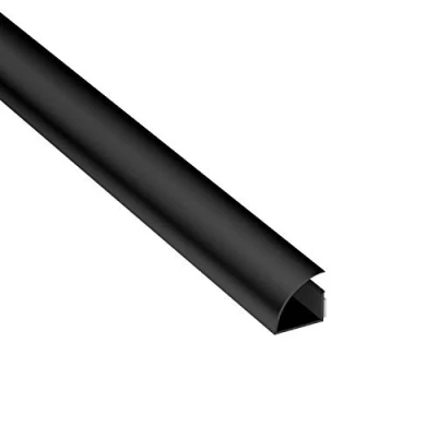 Afbeelding van D Line 1MCT2222B Quadrant CableTraC, kwart ronde kabel opgeruimde oplossing, kabelbeheer voor hoeken, populair alternatief vloerbekleding 22 mm (B) x (H) 1 meter (L) zwart