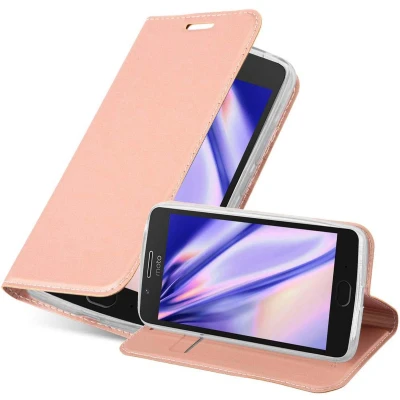 Afbeelding van Cadorabo Hoesje geschikt voor Motorola MOTO G5 in CLASSY ROSE GOUD Beschermhoes met magnetische sluiting, standfunctie en kaartvakje Book Case Cover Etui
