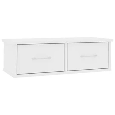 Afbeelding van Wandschap met lades 60x26x18,5 cm bewerkt hout wit