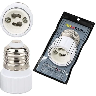 Afbeelding van ISOLATECH 1 stuks E27 adapter fitting voor GU10 LED converter spaarlampen (max. 250V/2A) gloeilampen badkamer plafond installatie keuken hittebestendige keramische voet