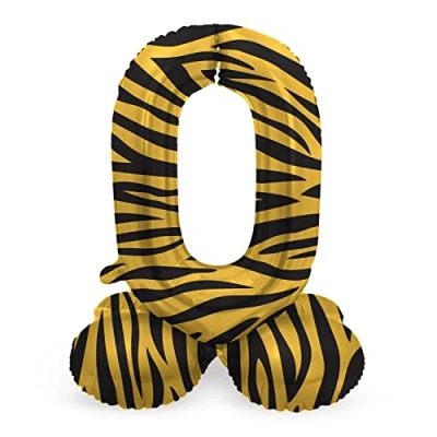 Afbeelding van Folat Staande folieballon Cijfer 0 Tiger Chic 72 cm