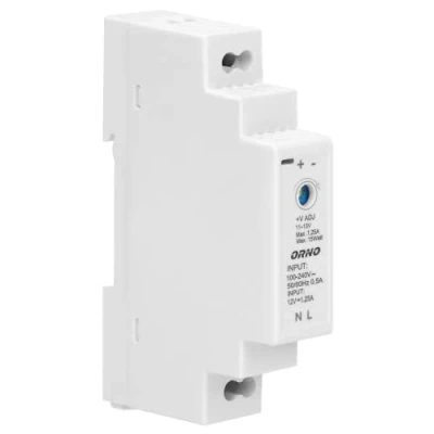 Afbeelding van DIN rail power adaptor, 15W 12V DC 1.25A, width: 1 unit