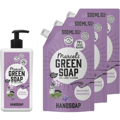 Afbeelding van Marcel&#039;s Green Soap Lavendel &amp; Rozemarijn Handzeep Pakket