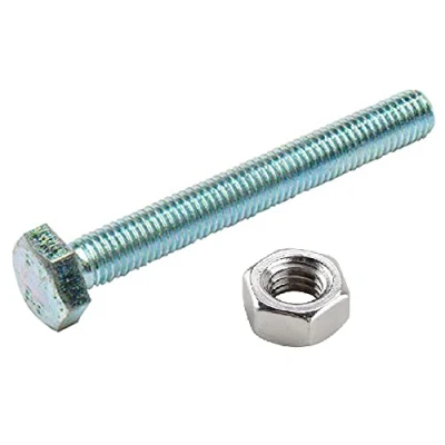 Afbeelding van Bulk Hardware BH02281 Alleen zeskantschroef M6 x 70 mm, glanzend verzinkt (verpakking van 4), wit, stuk