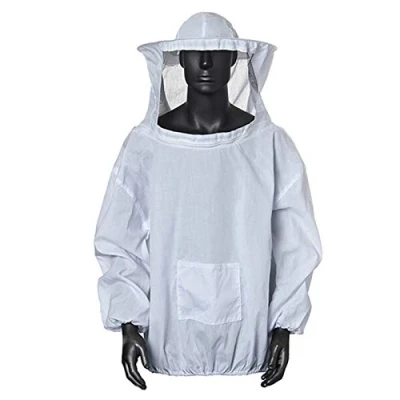 Afbeelding van Amacoam® Imkerjas met hoed professionele imkerkleding imker bijenbescherming bijenpak ritssluiting voor bijentelers Bee Keepers (wit), wit, L