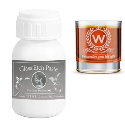 Afbeelding van WAN2TLK Etching Cream, 100ml Glass DIY Art Craft Supplies, om prachtige ontwerpen op glazen oppervlakken te creëren (witte crème)