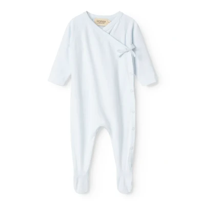 Afbeelding van MarMar COPENHAGEN Kids Rubetta babypak met overslag in biologische katoenblend de kleur Lichtblauw, maat: 68