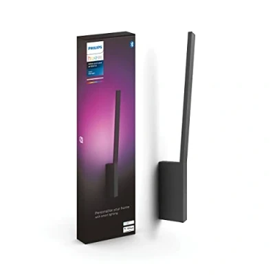 Afbeelding van Philips Hue Liane Wandlamp wit en gekleurd licht Gëintegreerd LED Zwart 12W Bluetooth