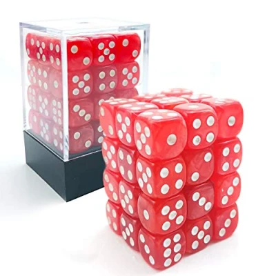 Afbeelding van Bescon 12mm 6 zijdige dobbelstenen 36&quot; bakstenen doos, zeszijdige dobbelsteen (36) blok dobbelstenen, marmer rood