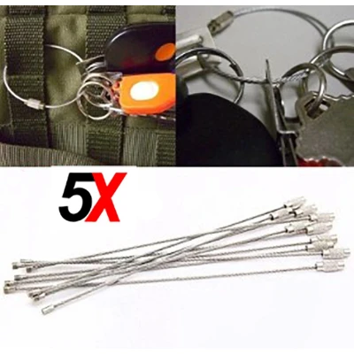 Afbeelding van Sleutel Hanger Staal 5 Stuks 10 cm lang Staaldraad Sleutelring Broek Keychain RVS