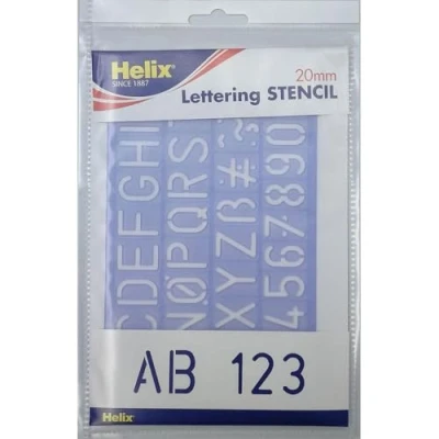 Afbeelding van Helix Professionele gradenboog 20mm Letters Stencil