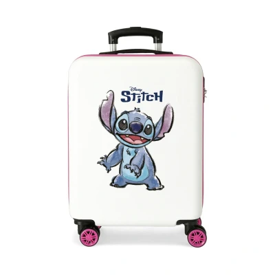 Afbeelding van Stitch kinderkoffer meisjes ABS 55 cm 4 w wit