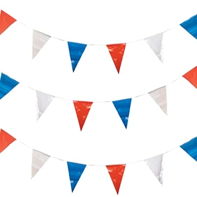 Afbeelding van Baker Ross Rode, witte en blauwe wimpel pak van 2, Queens Platinum Jubilee 2022 straatfeestbenodigdheden, (PJ151)