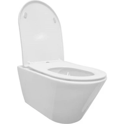 Afbeelding van Stereo rimless wandcloset met Shade toiletzitting glans wit
