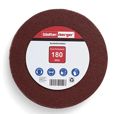 Afbeelding van Woltersberger® 50 stuks schuurschijven Ø 180 mm, korrelmaat P40, P80, P100, P180, P320, zonder gat in rood, schuurpapier gipsplaten schuurmachine lange halsschuurmachine schuurgiraffe set