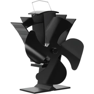 Afbeelding van Tomersun Houtkachel Ventilator Klein 4 Bladen Warmteaangedreven Open haard Eco ventilatoren Vriendelijke circulatie voor hout/houtbrander/open haard..