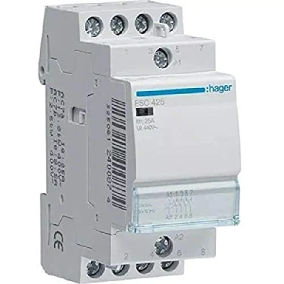 Afbeelding van Hager magneetschakelaar ac esc 4no 25 1 400v 8 5 3 kw u spoel 230v 50hz 60hz esc425