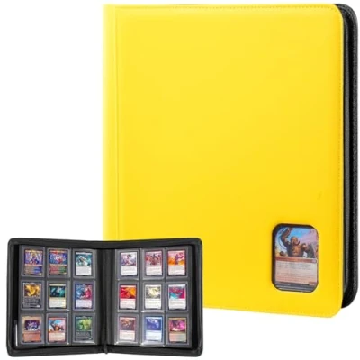 Afbeelding van ProCase toploader Verzamelkaartenalbum met venster voor 324 toploader, 9 vakken binders 3&#039;&#039; x 4&#039;&#039; geel