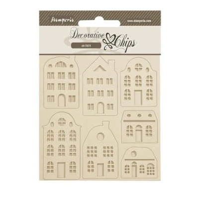 Afbeelding van Stamperia SCB221 Decoratieve chips, bruin, 14 x 0,1 cm