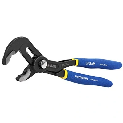Afbeelding van S&amp;R Waterpomptang met snelsluitmechanisme 175x25mm, CR V, dubbel gecoate handgrepen