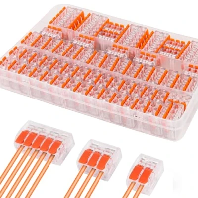Afbeelding van Kabelverbinder, 90 stuks elektrische klemmen, met bedieningshendel, kabelklemmen, 4 mm², geleiderklemmen, steekklemmen, aansluitklemmen, klemmen voor vaste kabel