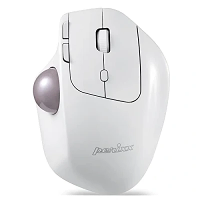 Afbeelding van Perixx PERIMICE 720 Draadloze 2,4 GHz en Bluetooth Ergonomische Trackball Muis, Verstelbare Hoek, 2 DPI Niveau, Wit