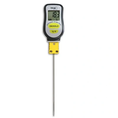 Afbeelding van TFA Dostmann Digitale punctiethermometer, 31.1063.01, ideaal voor vloeistoffen, laboratoriumtoepassingen, extra dunne punt, hoge nauwkeurigheid, wit