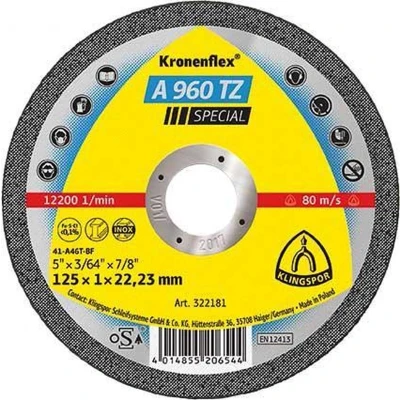 Afbeelding van Klingspor Doorslijpschijf D125x1mm recht RVS gat 22,23 mm 25 stuks 322181