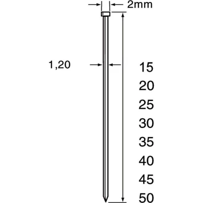 Afbeelding van Dutack 5134034 SKN12 Mini Brad Verzinkt 1,2 x 45mm (5000st)
