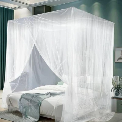 Afbeelding van mizikuu Klamboe bed, 200 x 220 210 cm, groot muggennet, reizen, vliegennet, outdoor muggennet voor tweepersoonsbed en eenpersoons, beschermt tegen muggen