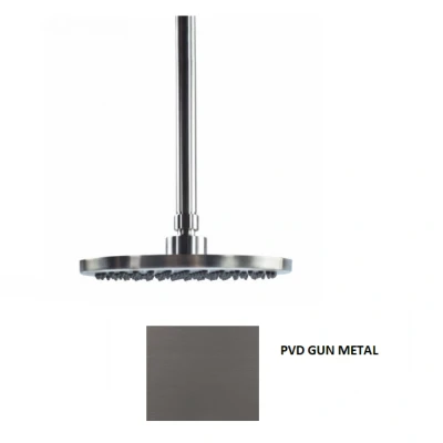 Afbeelding van Waterevolution Flow hoofddouche 200mm met plafondaansluiting Gun Metal T1642GME