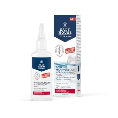 Afbeelding van Salthouse Dode Zee therapie, anti haaruitval, hoofdhuid, fluid actief, met cafeïne en urea, voor erfelijk bepaald haarverlies, 75 ml