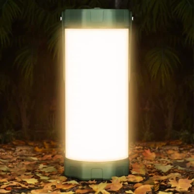 Afbeelding van Glocusent Survival Camping lantaarn, 106LED met 5 helderheid, tot 1200 lm, 3 modi &amp; SOS, oplaadbaar voor 120 uur, IP68 waterdicht, klein en licht, noodlicht verduistering, wandelen (groen)