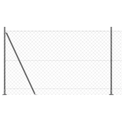 Afbeelding van vidaXL Kettinghek Set van 2 Grijs Gepoedercoat staal 25 x 1.5 m