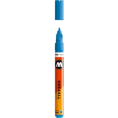Afbeelding van Molotow ONE4ALL 127HS CO 1,5mm Marker Lichtblauw Geschikt voor vele oppervlaktes zoals canvas, hout, steen, keramiek, plastic, glas, papier, leer...