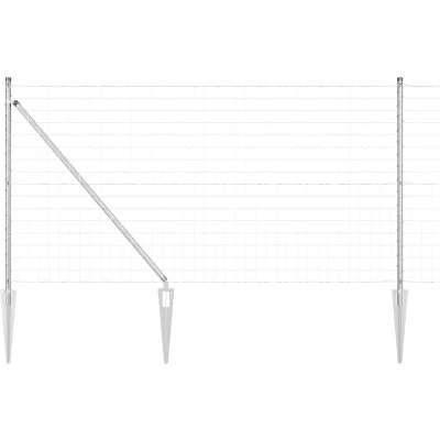 Afbeelding van vidaXL Euro Schutting met 13 Spijkerpaalen 1x25 m Gegalvaniseerd Staal