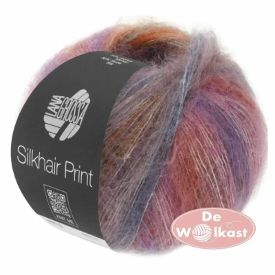 Afbeelding van Wol en Garens Lana Grossa Silkhair print 404 Olijf camel terracotta (op=op)